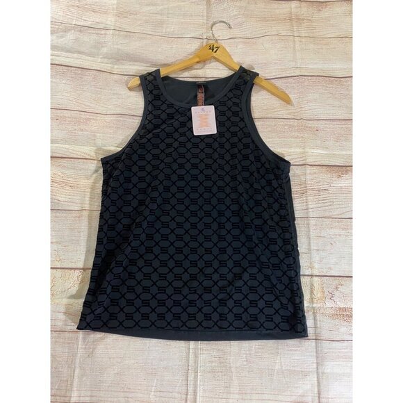 NWT Savage X Fenty Women's Black Mesh Printed Sleeveless Tank - Medium - Picture 5 of 13